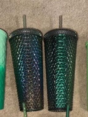 Emerald Textured Reusable Tumbler with Straw -